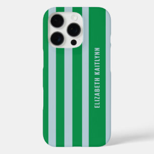 Groene en blauwe strepenpatroon Persoonlijk iPhone 16 Pro Hoesje