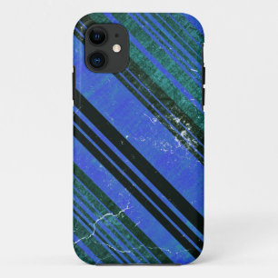 Groene en Blauwe Stripes grunge textuur 2 iPhone 11 Hoesje