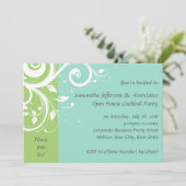 Groene en Blauwe Swirl Corporate Party Uitnodiging (Staand voorkant)