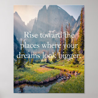 Groene en Blauwe Verborgen Alpenberg Motiverend Poster