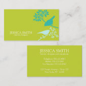 Groene en blauwe vogels visitekaartje (Voorkant / Achterkant)