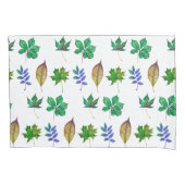 Groene en Blauwe Waterverf bladeren Kussensloop (Voorkant)