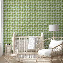 Groene en blauwe zuidelijke Preppy Houndstooth Behang