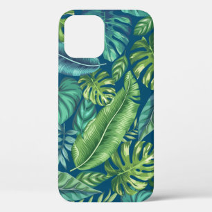 Groene en Blauwgroen tropische palmbanaanmosterdbl iPhone 12 Hoesje