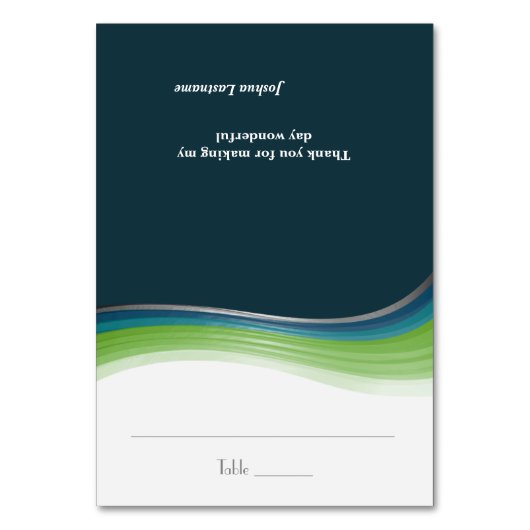 Groene en Blue Wave Seating Kaart (Voorkant)