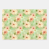 Groene en Blush Bloemen Elegante Boho Inpakpapier Vel (Voorkant)