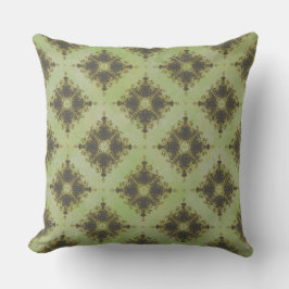 Groene en Bronze Diamond Burst Pattern Kussen