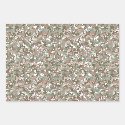 Groene en bruine camo design in aardtinten inpakpapier vel (Voorkant)