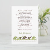 Groene en bruine olifant Dank je wel Bedankkaart (Staand voorkant)