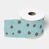 Groene en bruine polka stippen grosgrain lint (Spoel)