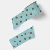 Groene en bruine polka stippen grosgrain lint (Achterkant)