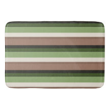 Groene en bruine streep Bath Mat