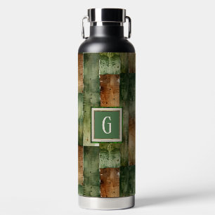 Groene en bruine verf was waterfles