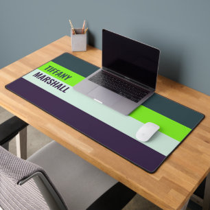 Groene en diepe Plum Stripes Patroon Bureaumat