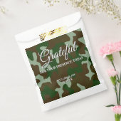 Groene en donkerbruine camouflage dankbaar bedankzakje (Gezegeld)
