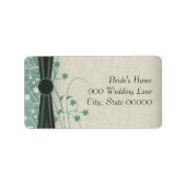 Groene en Gebroken Witte Bruiloft Adresetiketten Etiket (Voorkant)