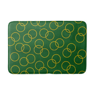 Groene en gele badmat met cirkels