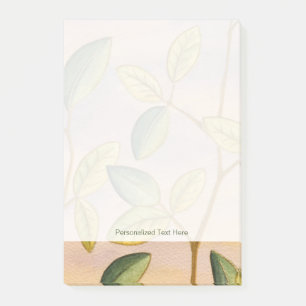 Groene en gele bladeren op zonnescherm post-it® notes