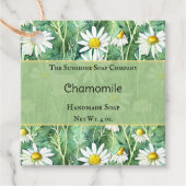 Groene en gele Chamomile Soap Cosmetics Bedankjes Labels (Voorkant)