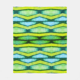 Groene en gele chevron fleece deken