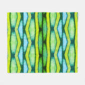 Groene en gele chevron fleece deken (Voorkant (Horizontaal))