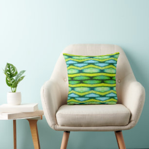 Groene en gele chevron kussen