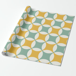 Groene en gele cirkels cadeaupapier