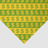 Groene en gele dollaire tekens gestript patroon tissuepapier (Detail)