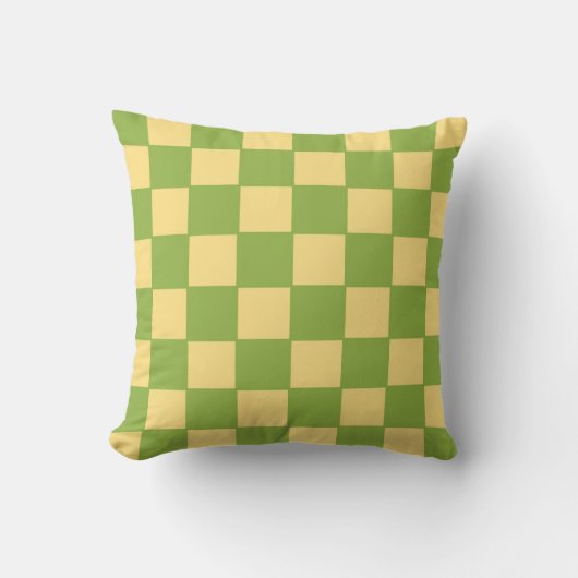 Groene en gele geruite kussen (Voorkant)