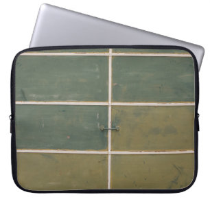 Groene en gele lade laptop sleeve