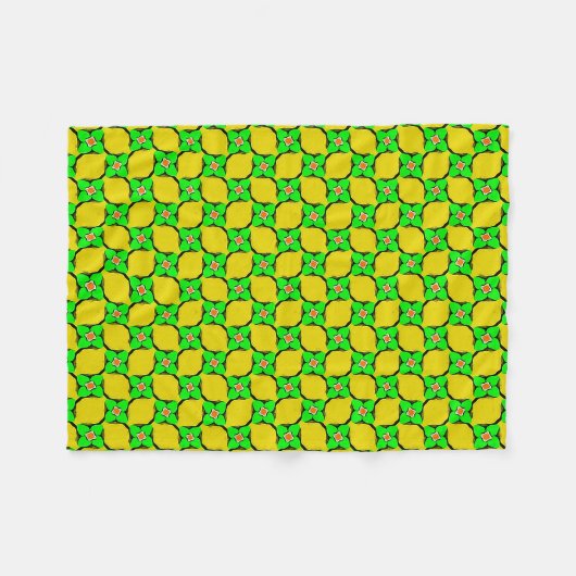 Groene en gele lemon Garden Pattern Blanket Fleece Deken (Voorkant (Horizontaal))