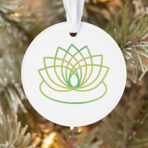 Groene en gele Lotus Flower Ornament