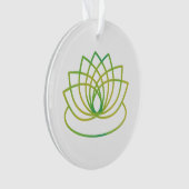 Groene en gele Lotus Flower Ornament (voorkant)