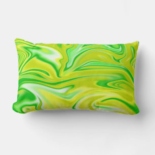 Groene en gele marmer, Big Lumbar Cushion. Kussen
