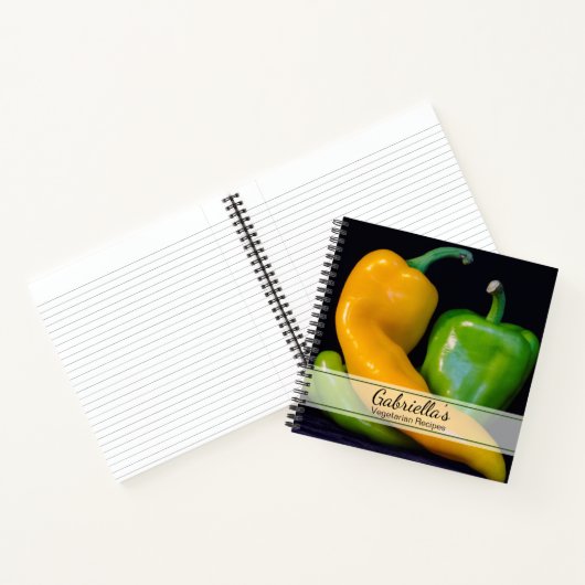 Groene en Gele Peppers Vegetarisch Recept Notitieboek (Binnen)