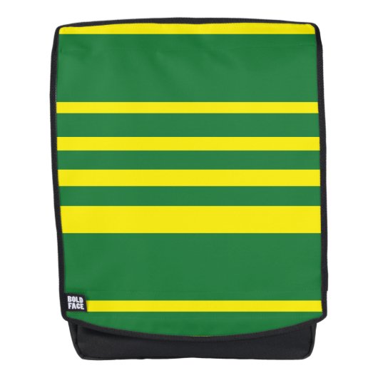 Groene en gele strepen rugtassen (Voorkant)
