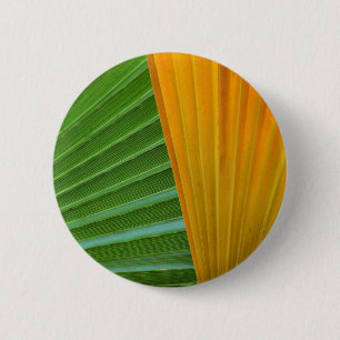 Groene en gele ventilatorbladeren ronde button 5,7 cm