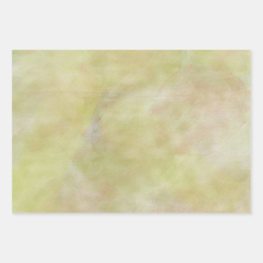 Groene en gele Waterverf Inpakpapier Vel (Voorkant 2)