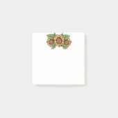 Groene en gele zonnebloem post-it® notes (Voorkant)