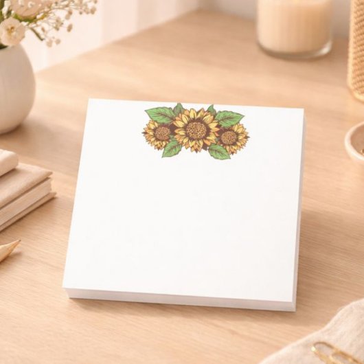 Groene en gele zonnebloem post-it® notes