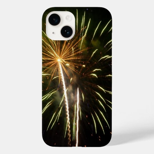 Groene en Gold Fireworks Holiday Celebration Case-Mate iPhone Case (Achterkant)