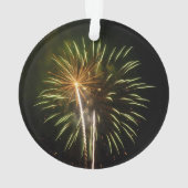 Groene en Gold Fireworks Holiday Celebration Ornament (achterkant)