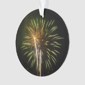 Groene en Gold Fireworks Holiday Celebration Ornament (voorkant)