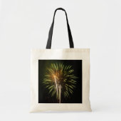 Groene en Gold Fireworks Holiday Celebration Tote Bag (Voorkant)