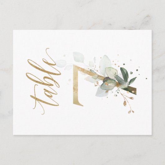 Groene en goudbladeren, tabel 7, tabelnummer briefkaart (Voorkant)