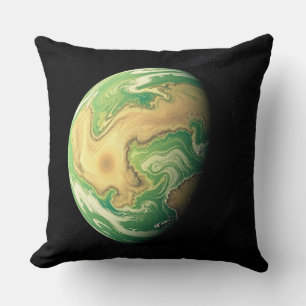Groene en goudbruine planeet kussen