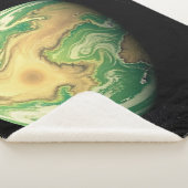 Groene en goudbruine planeet sherpa deken (3/4)