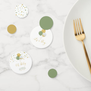 Groene en gouden ballonnen   Oh Baby Boy Baby show Confetti