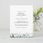 Groene en Gouden Berg Bruids Tea Party Uitnodiging (Staand voorkant)