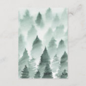 Groene en Gouden Berg Bruiloft Wishing Well Kaart (Achterkant)